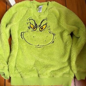Kids Hanna Andersson Lime Grinch Fuzzy Pullover Size 130 cm size 8
